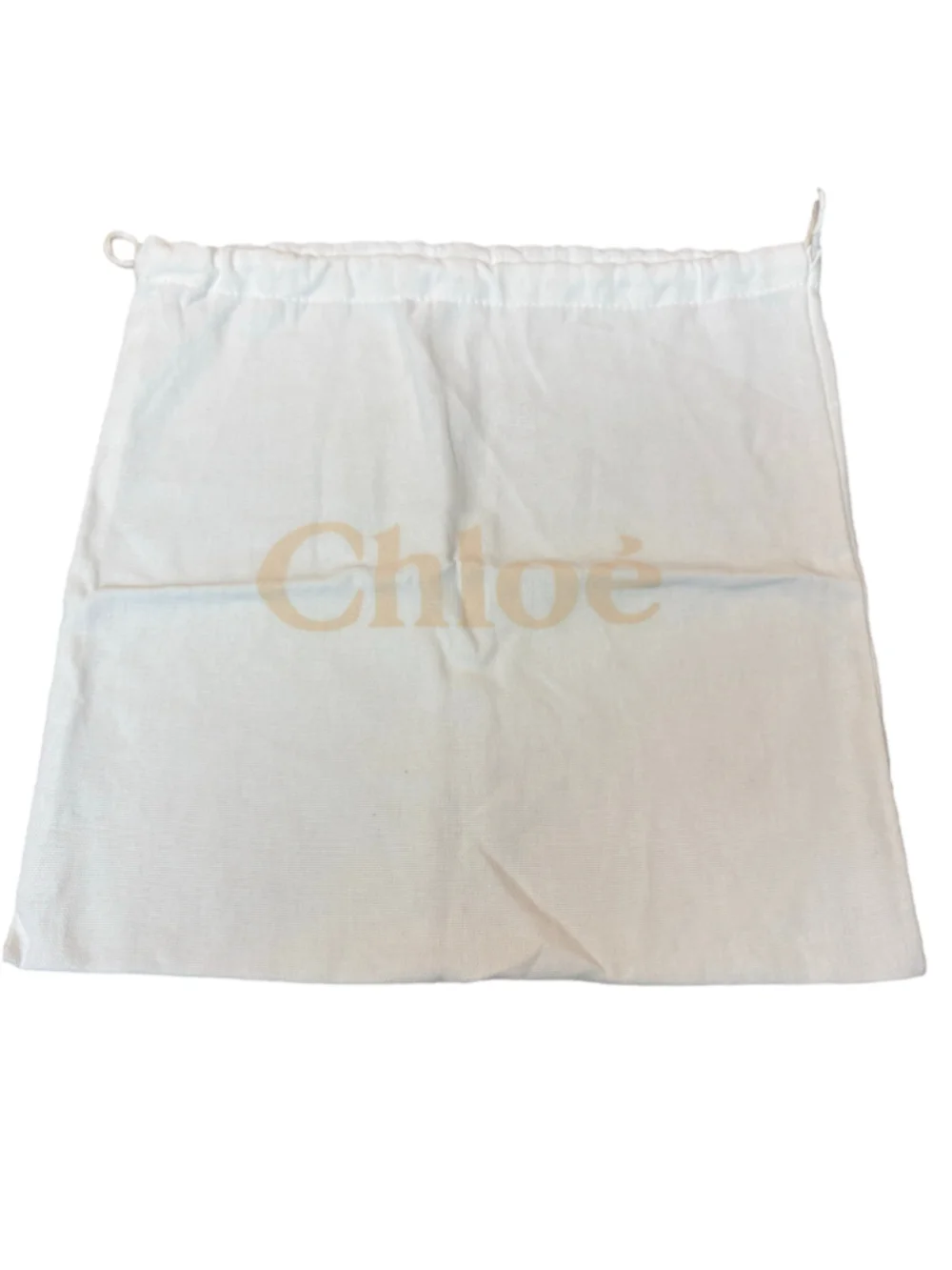 Chloe Dust Bag Size 13”x13” White and Beige